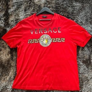 COPY - COPY - Red Versace T Shirt with Medusa logo